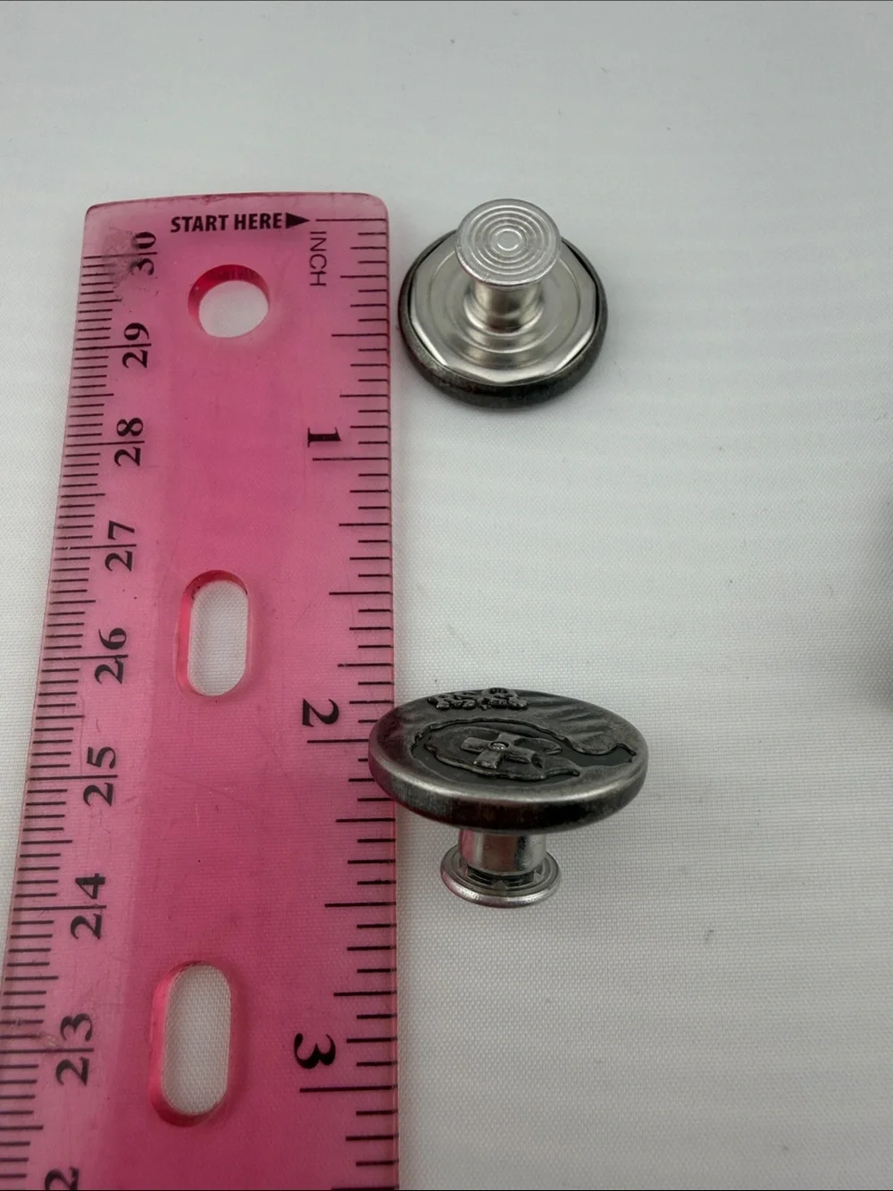 Vintage RSQ Silver-Tone Round Cufflinks with Raised Cross Emblem